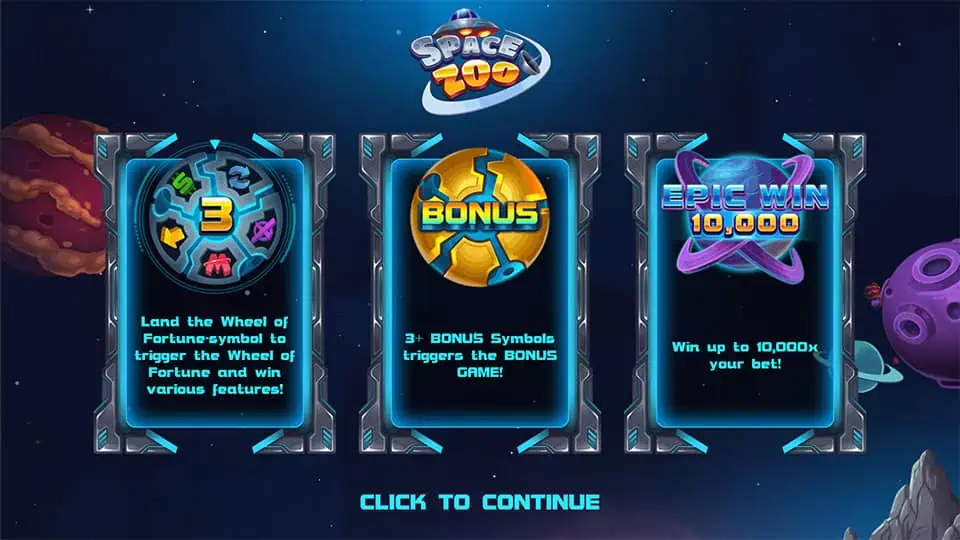 Space Zoo slot features