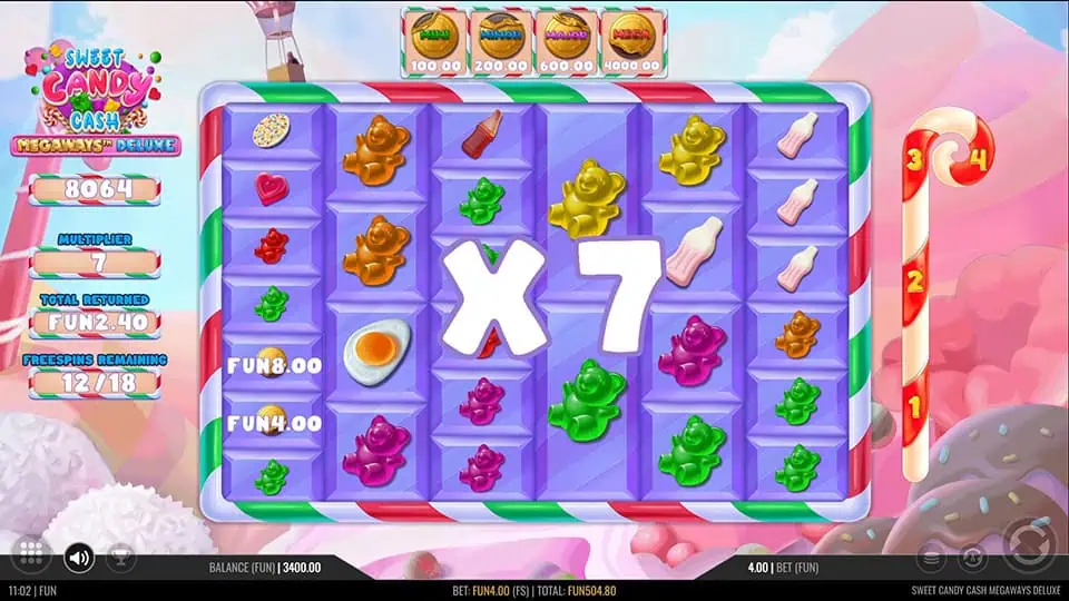 Sweet Candy Cash Megaways Deluxe slot feature multiplier