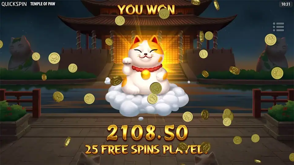 Temple of Paw slot big win