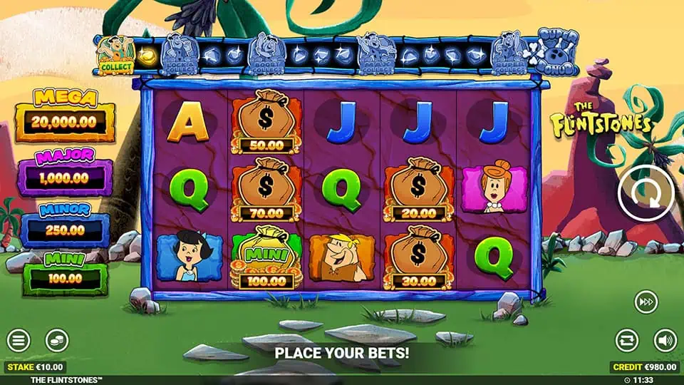 The Flintstones slot feature jackpot
