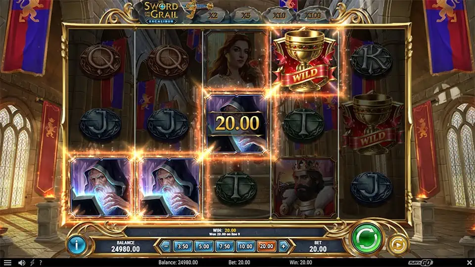 The Sword and the Grail Excalibur slot feature wild symbol