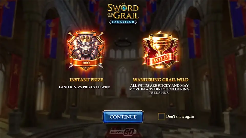The Sword and the Grail Excalibur slot features