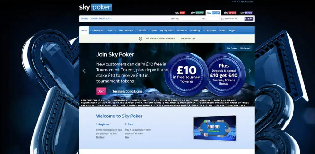 Sky poker website