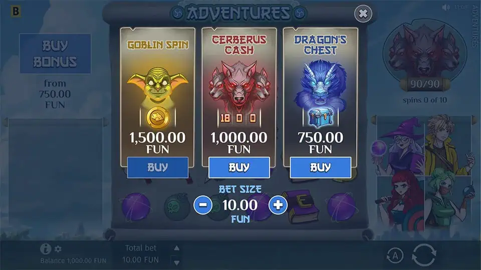 Adventures slot bonus buy