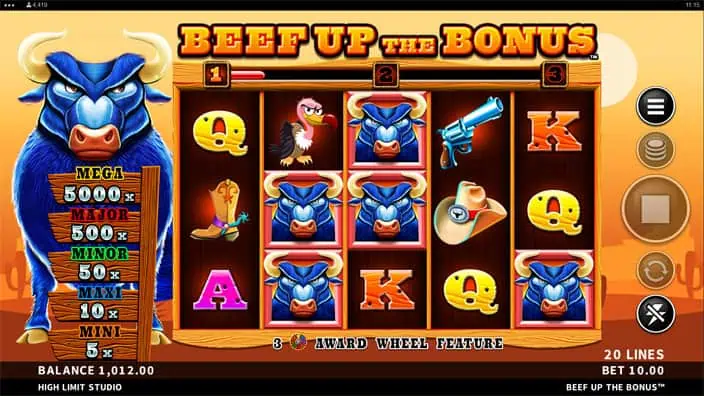 Beef Up the Bonus slot feature beef