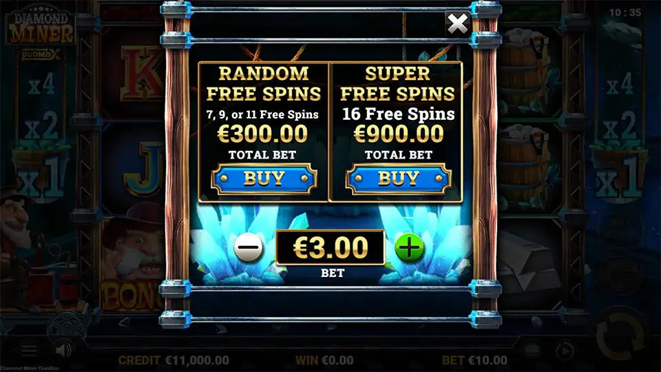 Diamond Miner DuoMax slot bonus buy