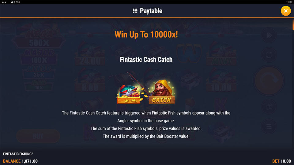 Fintastic Fishing slot paytable
