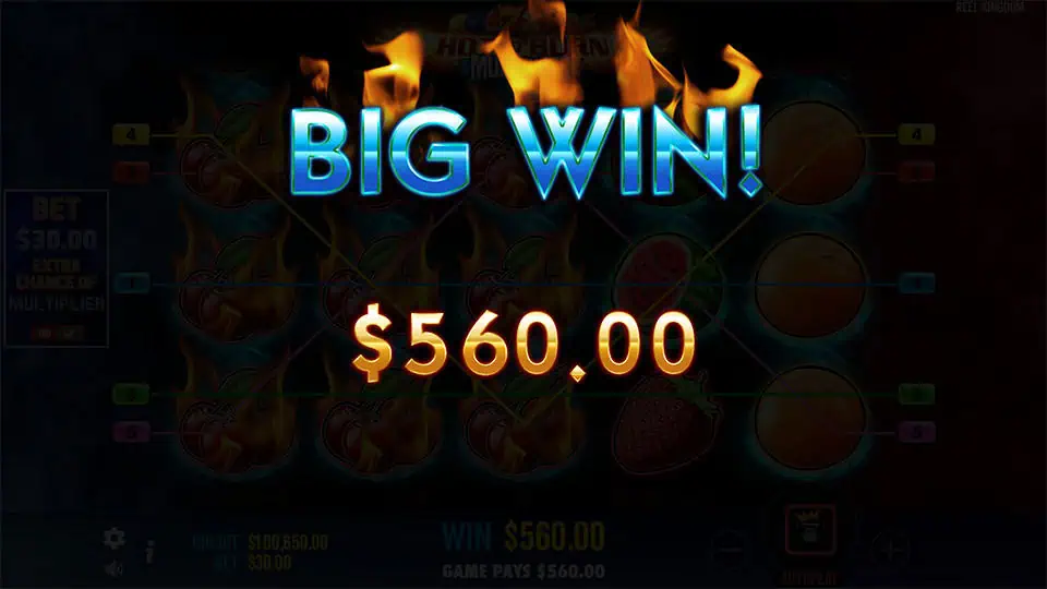 Hot to Burn Multiplier slot big win
