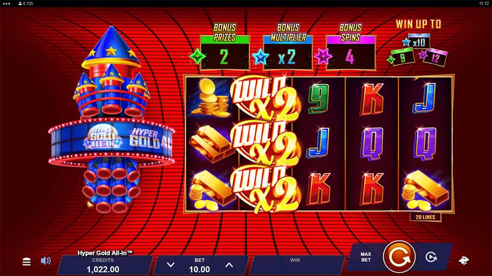 Hyper Gold All In slot feature wild symbol