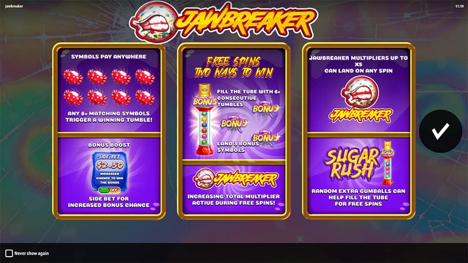 Jawbreaker slot features