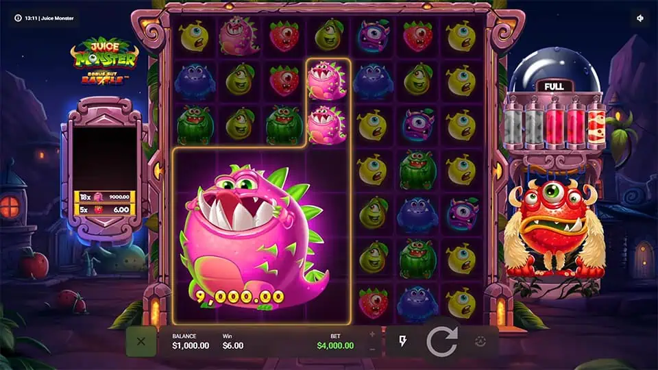 Juice Monster slot feature growth