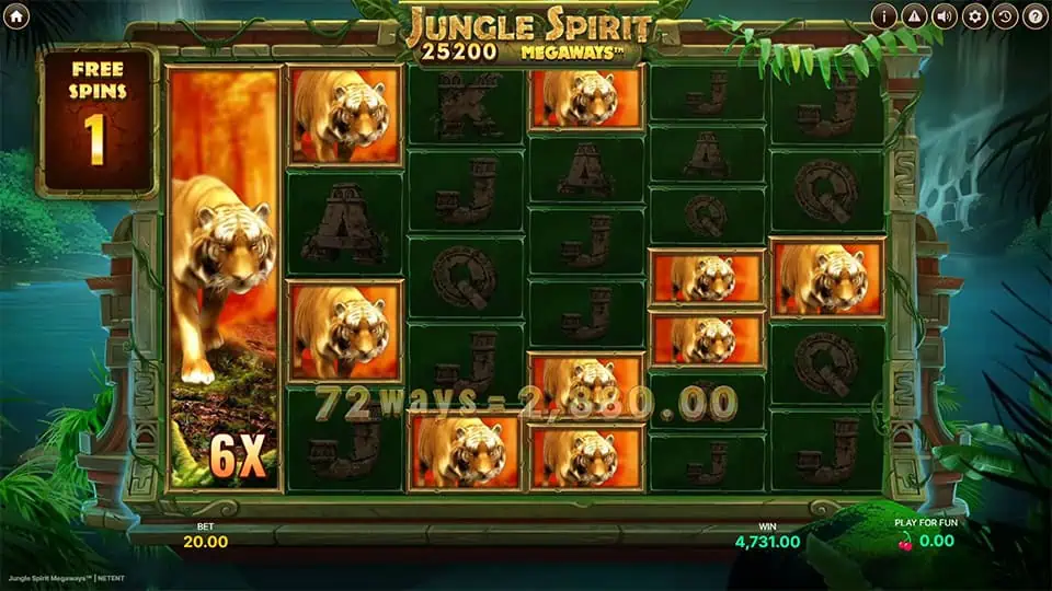Jungle Spirit Megaways slot feature expanding wild multiplier