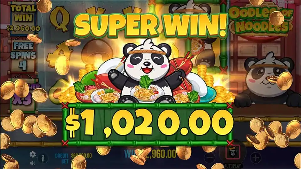 Oodles of Noodles slot big win