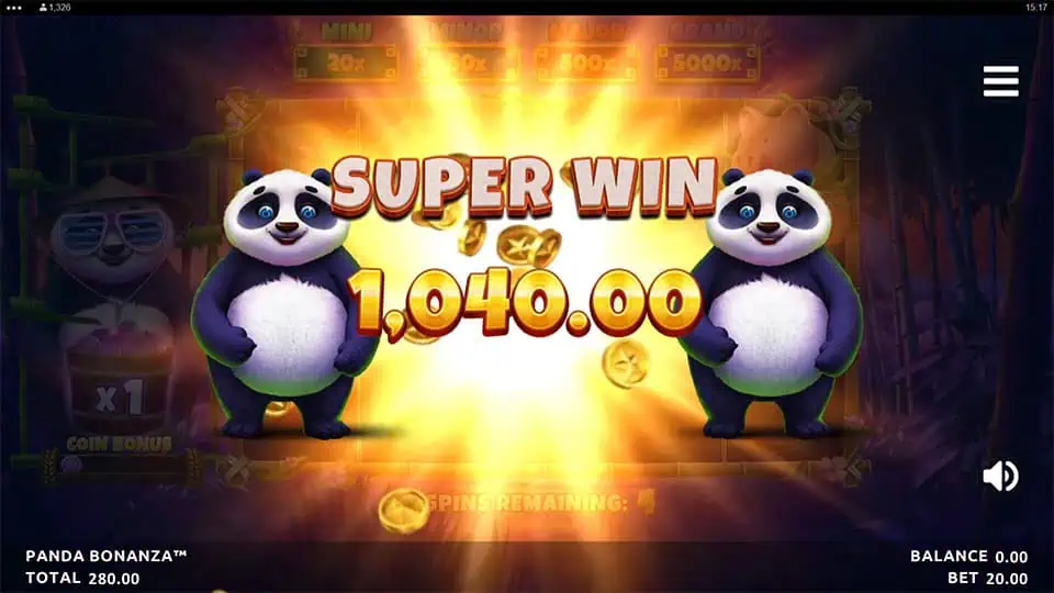 Panda Bonanza slot big win