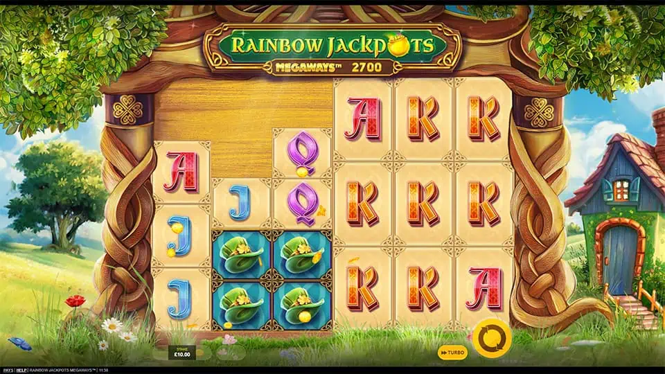 Rainbow Jackpots Megaways slot feature tumble