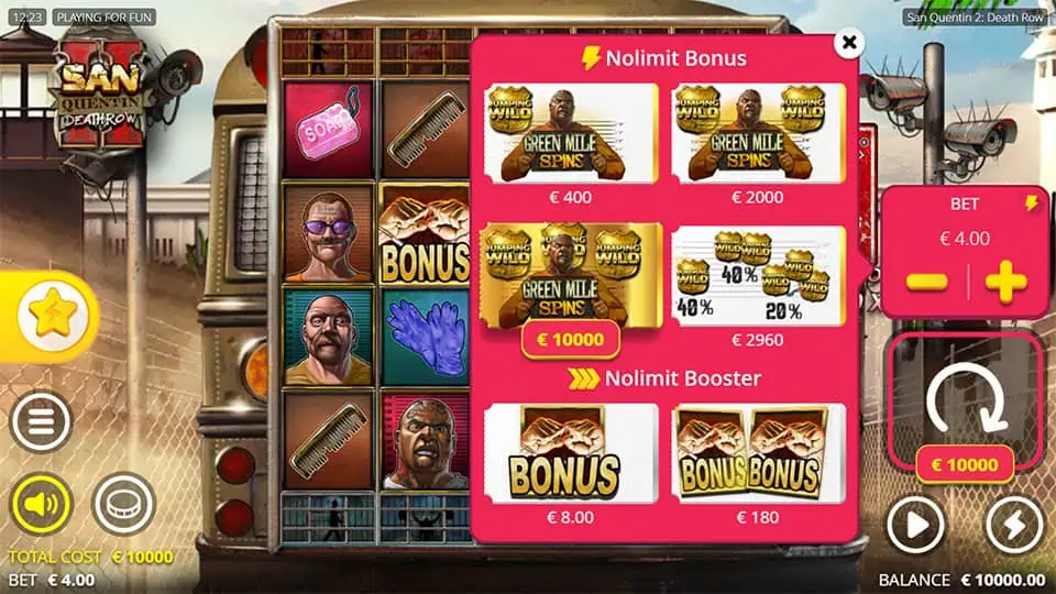 San Quentin 2 Death Row slot bonus buy