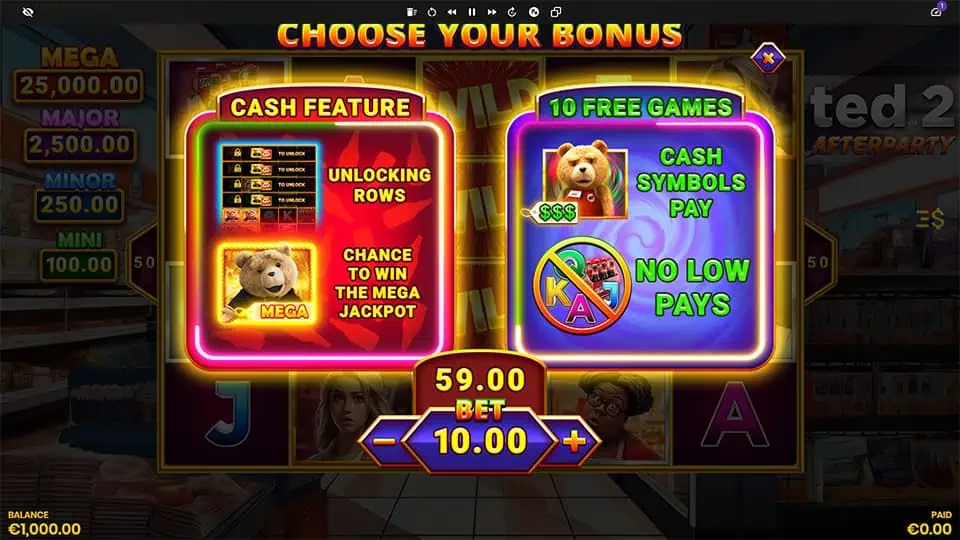 Ted 2 Afterparty slot bonus buy