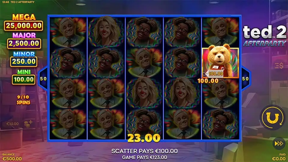 Ted 2 Afterparty slot feature jackpot mini