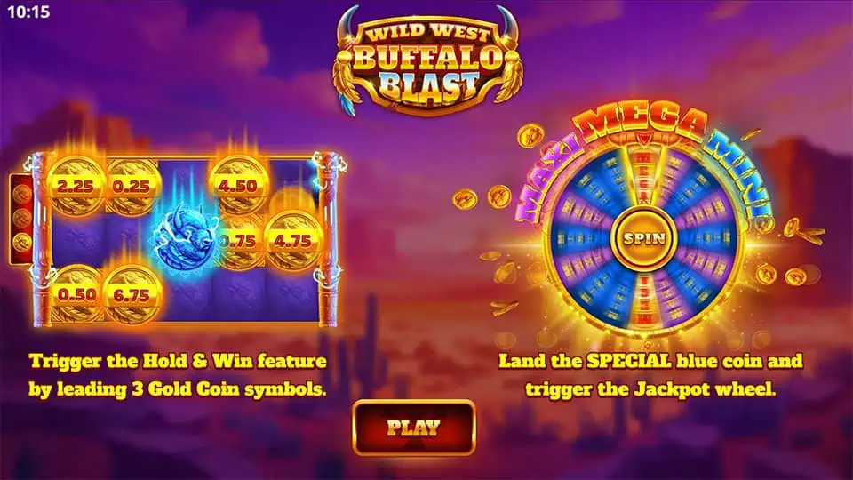 Wild West Buffalo Blast slot features