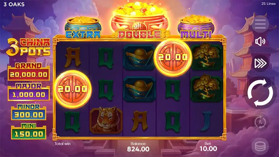 3 China Pots slot free spins