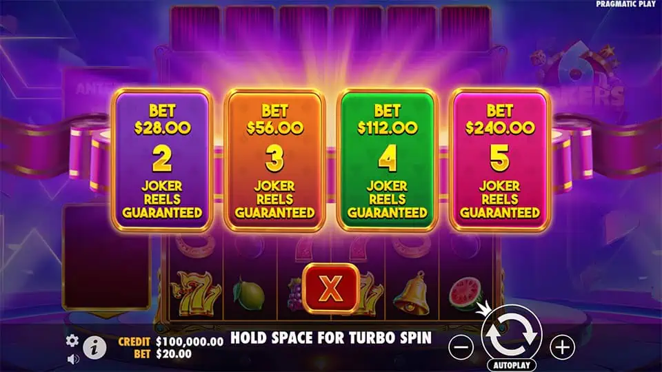 6 Jokers slot feature ante bet