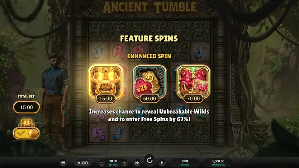 Ancient Tumble slot feature spins