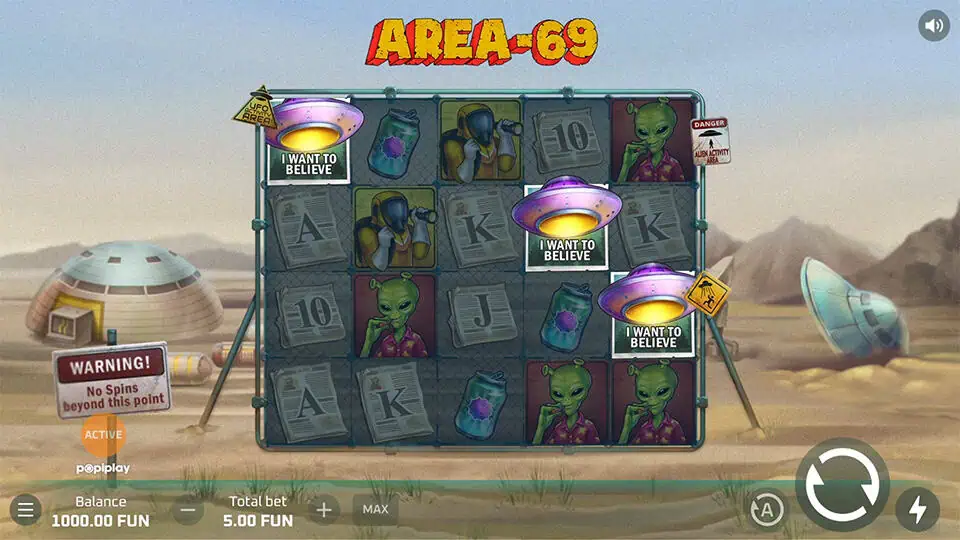Area 69 slot free spins