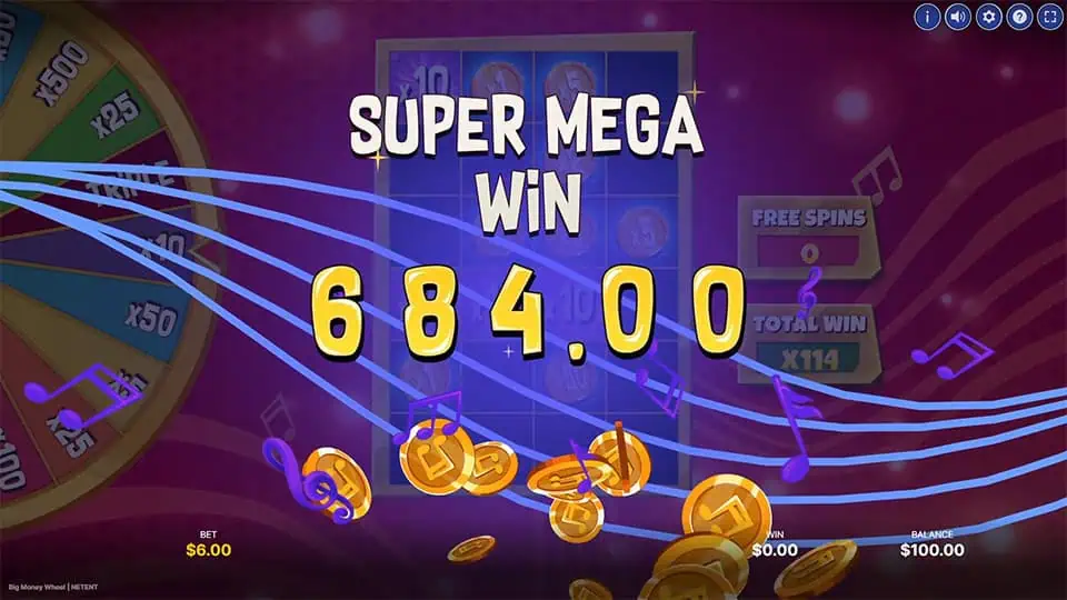Big Money Wheel slot big win