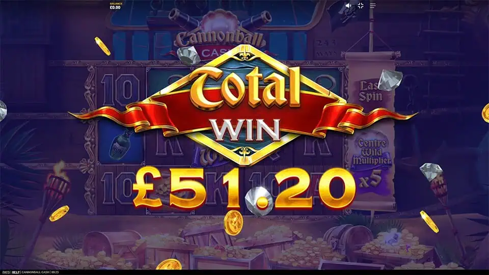 Cannonball Cash slot big win