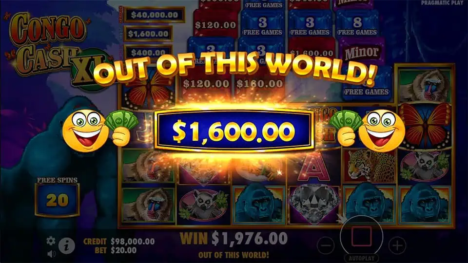 Congo Cash XL slot big win