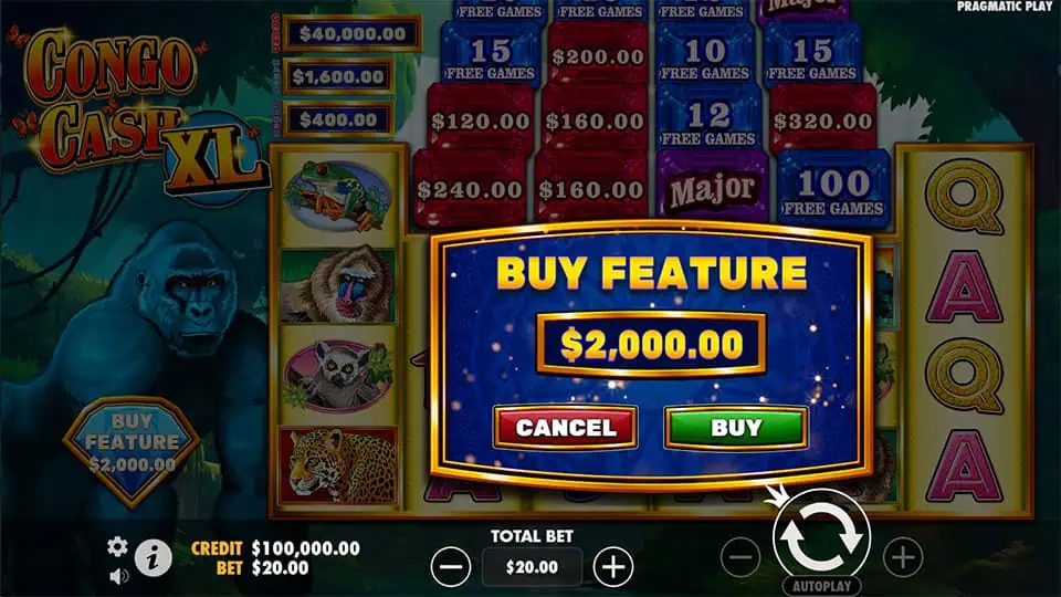 Congo Cash XL slot bonus buy