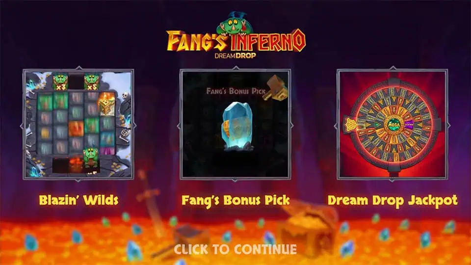 Fangs Inferno Dream Drop slot features