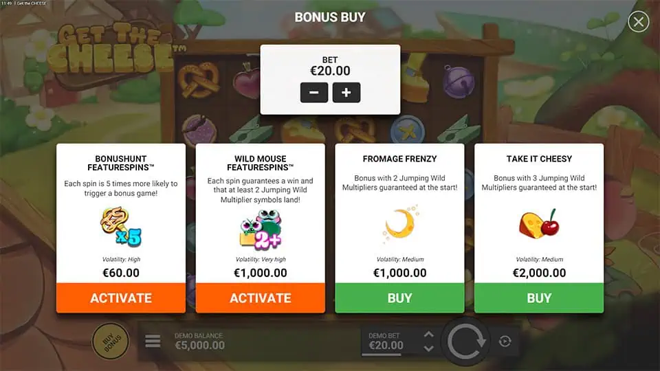 Get The Cheese slot bonus buy