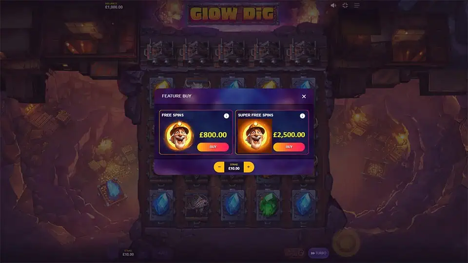 Glow Dig slot bonus buy