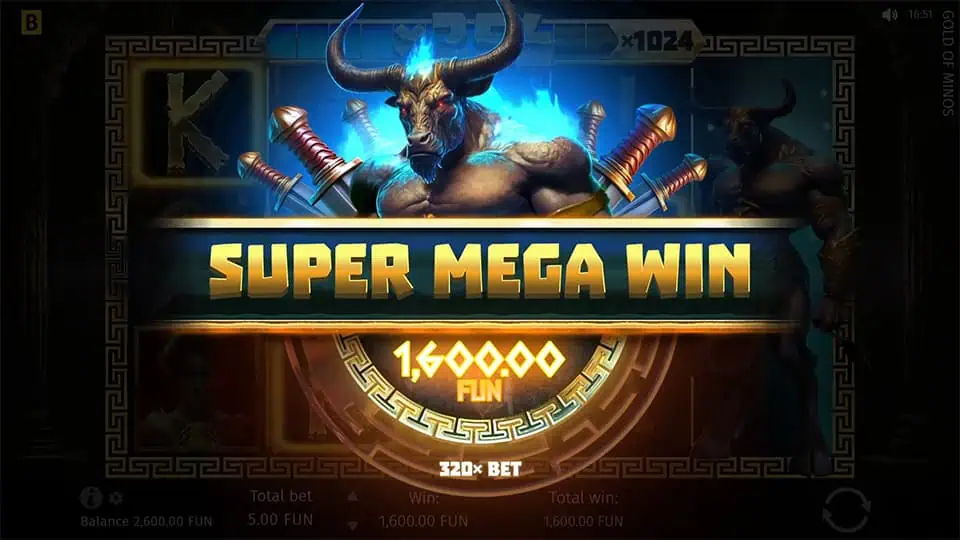 Gold of Minos slot big win
