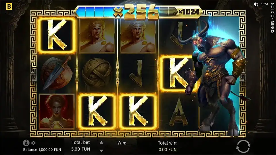 Gold of Minos slot feature multiplier