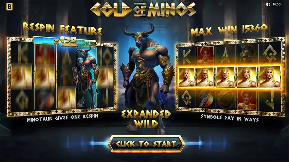 Gold of Minos slot features