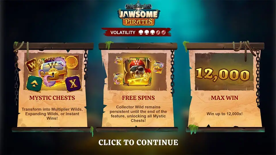 Jawsome Pirates slot features