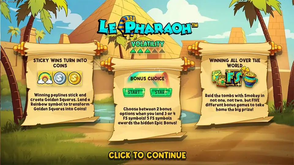 Le Pharaoh slot features