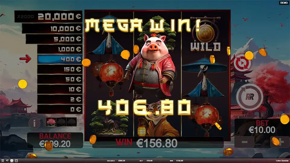 Lotus Dynasty slot big win