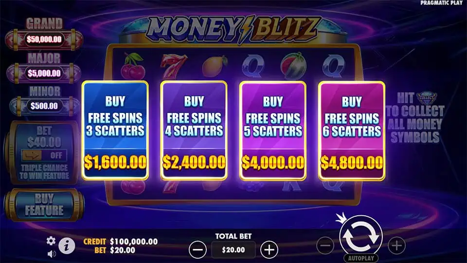 Money Blitz slot bonus buy