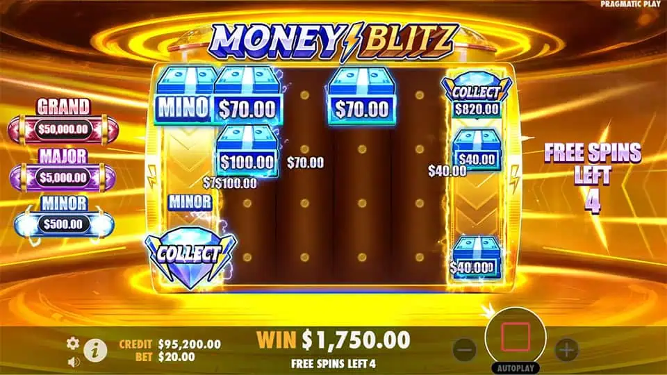 Money Blitz slot feature collect