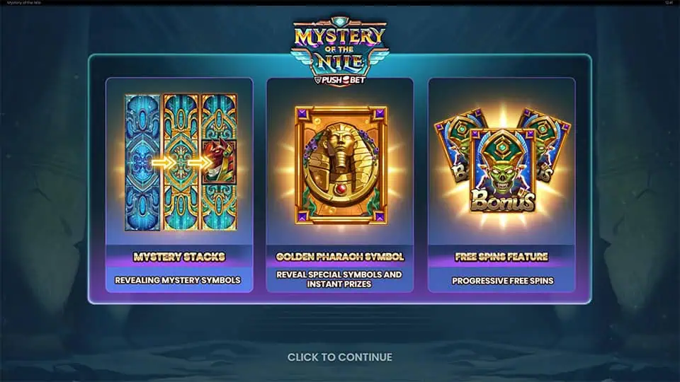 Mystery of the Nile slot features