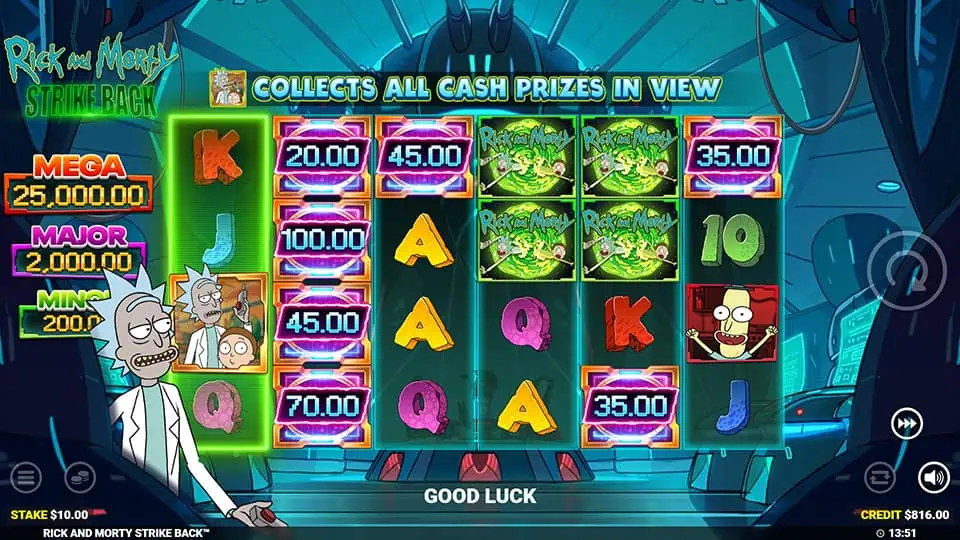 Rick and Morty Strike Back slot feature prize symbol
