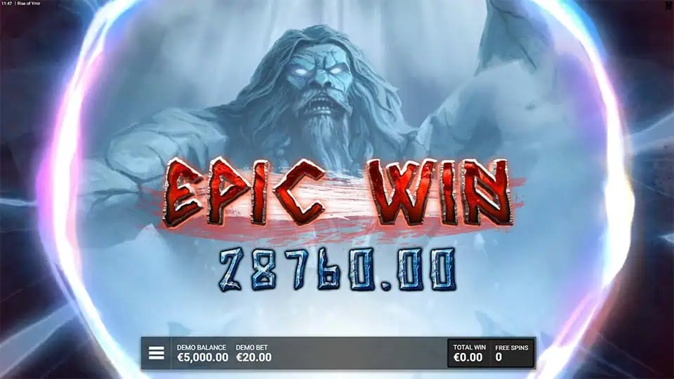 Rise of Ymir slot big win