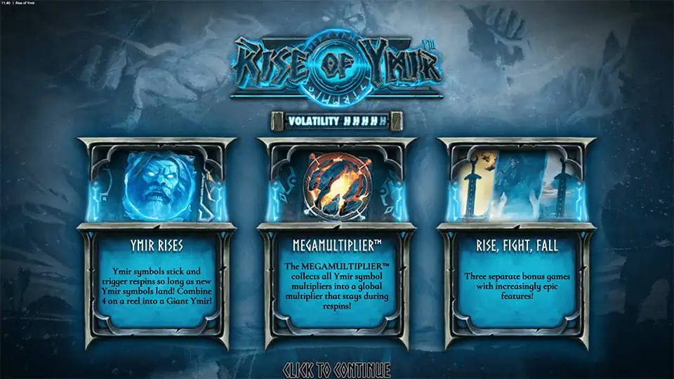 Rise of Ymir slot features