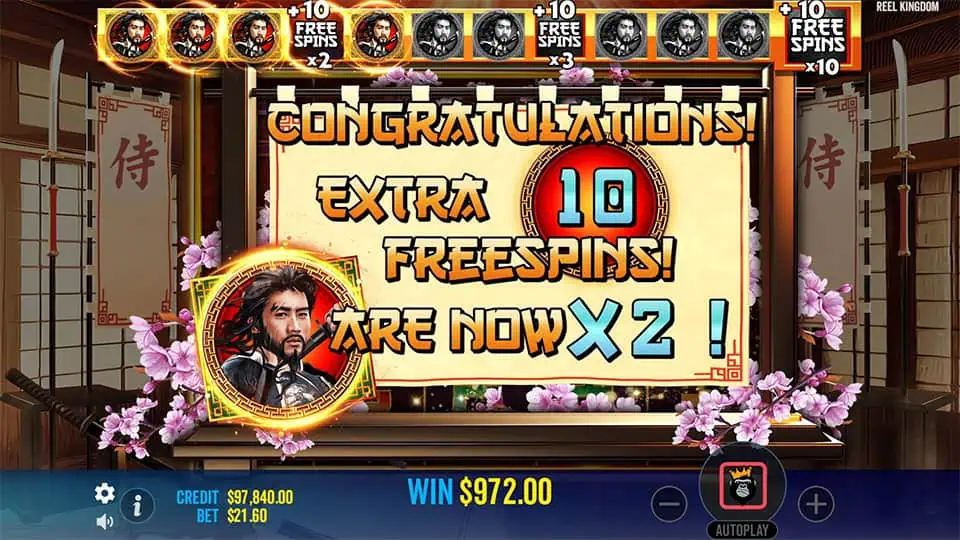 Samurai Code slot feature extra free spins