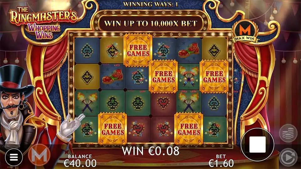The Ringmasters Whopping Wins slot free spins