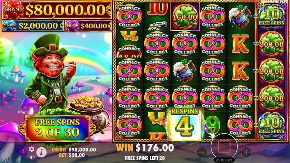 7 Clovers of Fortune slot feature respins