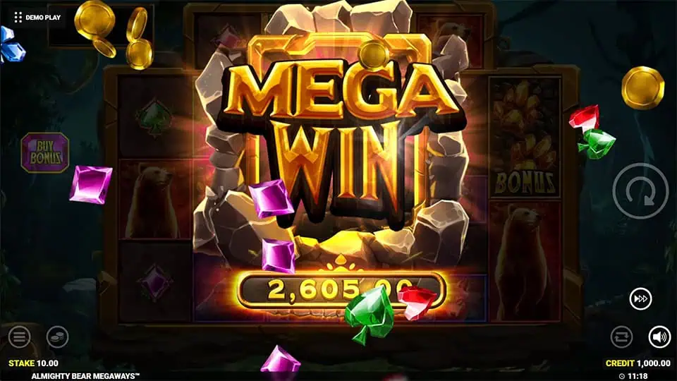 Almighty Bear Megaways slot big win